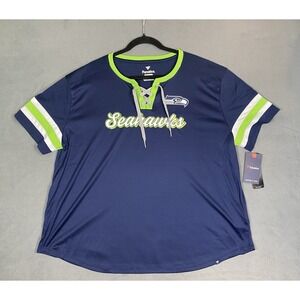 Seattle Seahawks Women's Jersey NWT Size 3XL Lace Up V Neck #3 Wilson